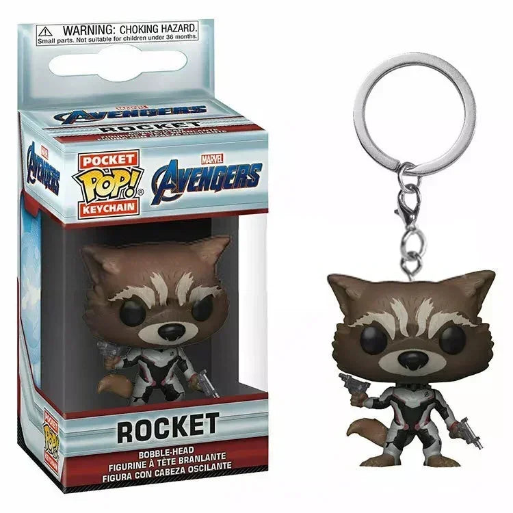 FUNKO Captain America Inro Man Deadpool Spider Man Thanos Thor Keychain Toys Vinyl Doll Collectible Toy Figures Best Kid Gift