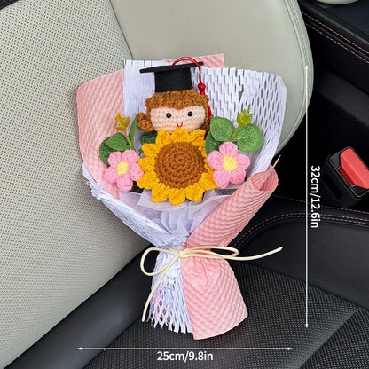 Graduation Bouquet Artificial Crochet Bouquets Hand-woven Flower Bouquet Gifts Teacher's Day Graduation Gift Flowers