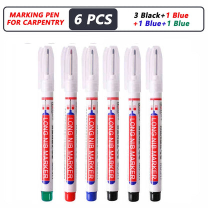 iLMH 4-40Pcs Deep Hole Long Nib Head Marker For Metal Perforating Pen Waterproof Bathroom Woodworking Decor Multi-Purpose Too