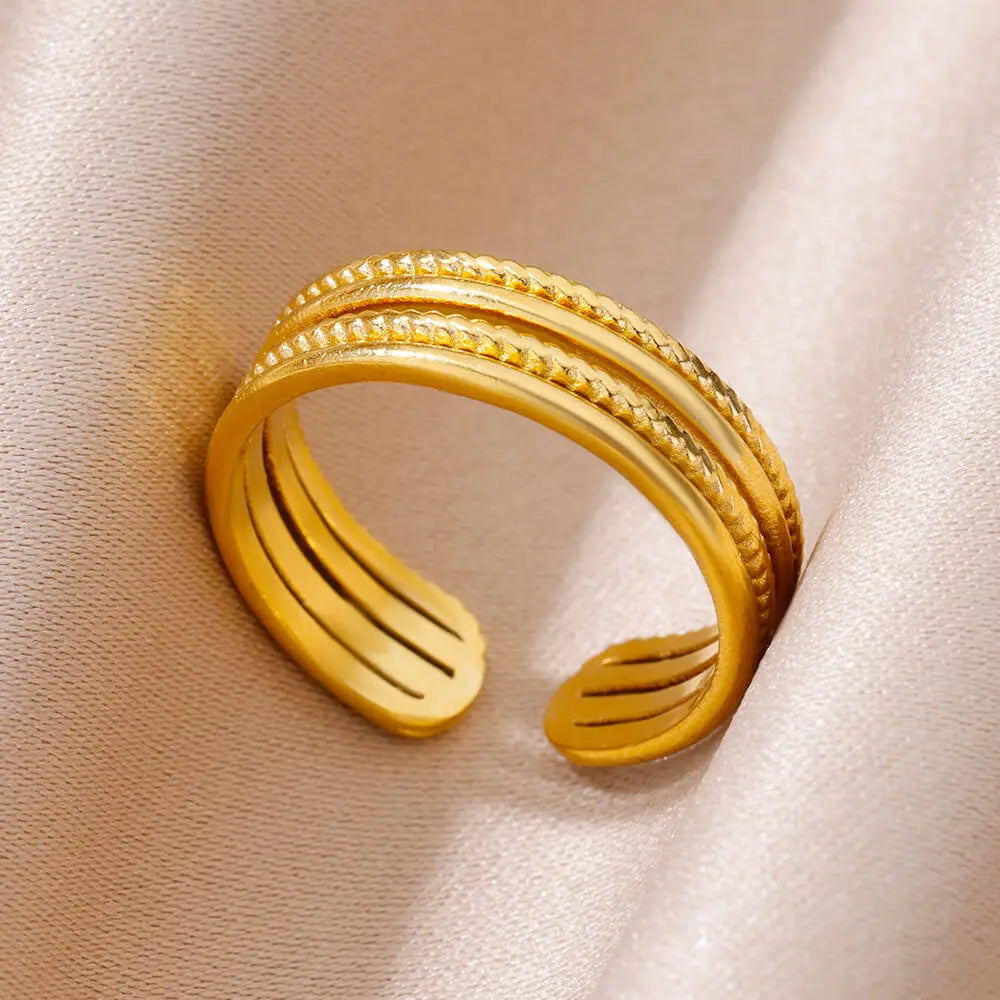 316L Stainless Steel Rings for Women Gold Color Never Fade Luxury Classic rings wedding couple rings Jewelry