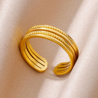 316L Stainless Steel Rings for Women Gold Color Never Fade Luxury Classic rings wedding couple rings Jewelry