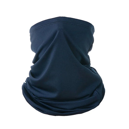 Outdoor Ice Silk Sun Protection Bib Spring and Summer Motorcycle Neck Cover Sports Magic Bandana Riding Mask Full Face - NAVY