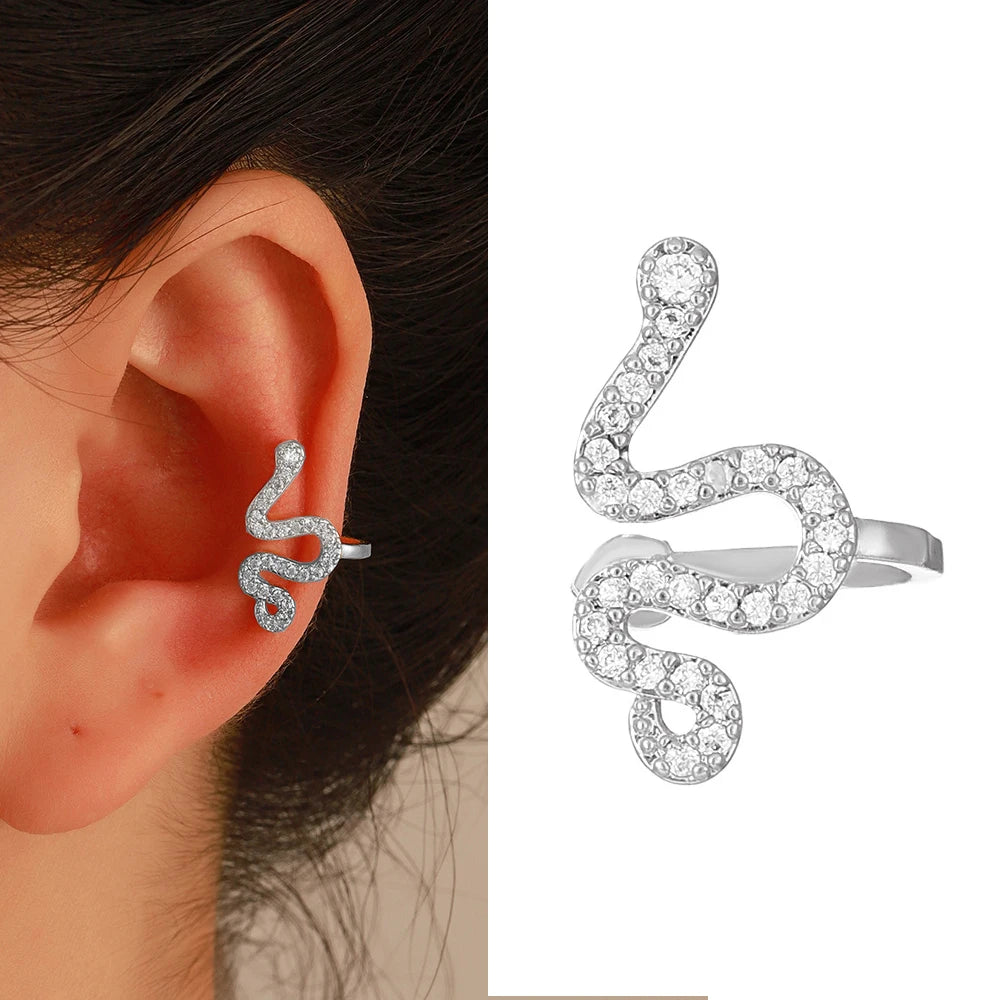 GUFTM Fashion Zircon Hairpin Ear Cuff No Piercing Earring Trendy Punk Unique Metal Geometric Ear Clip for Women Jewelry - 11