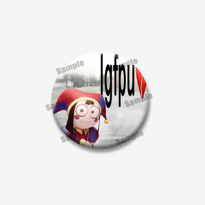 Creative Funny P-Pomni Enamel Pins Cute Cartoon Character Round Brooch DIY Backpack Jacket Collar Badge Jewelry Gifts for Fri