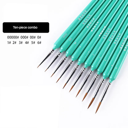 4/5/10pcs Miniature Hook Line Pen Art Painting Brushes Weasel Hair Paint Brush Gouache Watercolor Oil Paint Artists Hand Pain