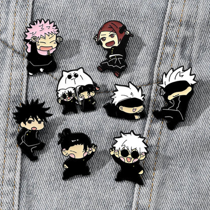 8pcs Itadori Yuji Enamel Pin Set Cartoon Character Brooch Creative Metal Badge Jewelry for Clothing Backpack Souvenir Gift