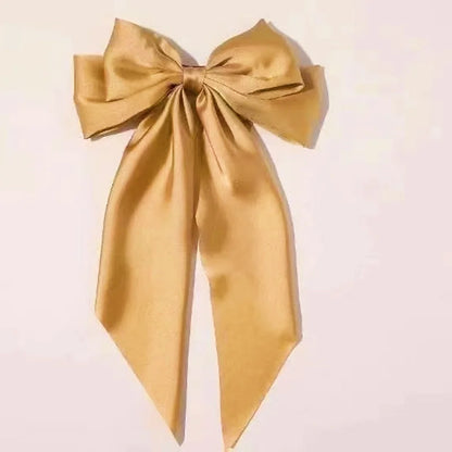 Solid Color Bow Ribbon Hair Clip New Women Large Bowknot Barrettes Women Ponytail Clip Headband Girls Hair Accessories Gift -