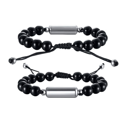 Cremation Urn Bracelets For Men,adjustable Tiger Eye Beads Chain Wristband Pet Family Papa Ashes Holder Stainless Steel Jewel