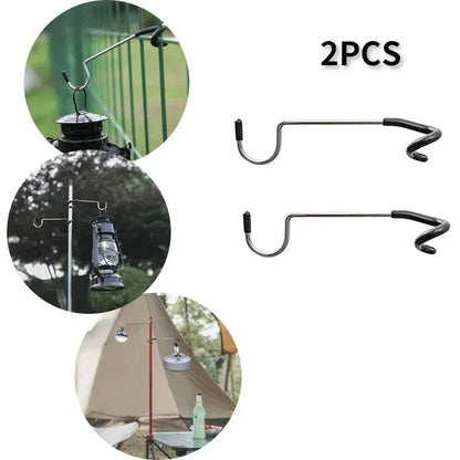 Stainless Steel Light Stand Holder Hooks Portable Tent Pole Lamp Hanger Hunting Fishing Lantern Hanger Outdoor Camping Tools 