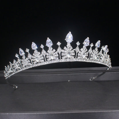 Luxury Crystal Hair Tiaras For Bride Women Prom Hairstyle Rhinestone Zircon Diadem Headband Wedding Bridal Hair Accessories