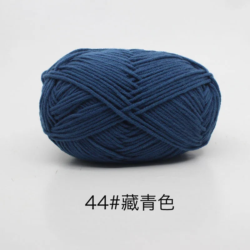 40-50g/Set 4ply Milk Cotton(80%) Knitting Yarn Needlework Dyed Lanas For Crochet Craft Sweater Hat Dolls At Low Price - 44