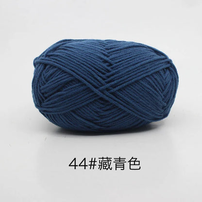 40-50g/Set 4ply Milk Cotton(80%) Knitting Yarn Needlework Dyed Lanas For Crochet Craft Sweater Hat Dolls At Low Price - 44