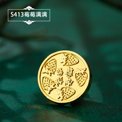Plant Wax Stamp Seal Wax Print Thick Copper Head Carved Sealing Tool Holiday Party Invitation Letter Wedding Decorative - A13