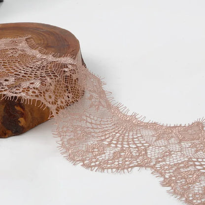 14 colors (3 yards / roll) Embroidered Lace Net Ribbon Fabric Trim DIY Sewing Handmade Craft Materials - Skin powder