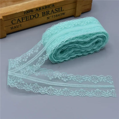10Yards Lace Ribbon 40mm Wide White African Lace Fabric for Sewing Clothes Embroidered Lace for Crafts Trim Underwear Diy Tul