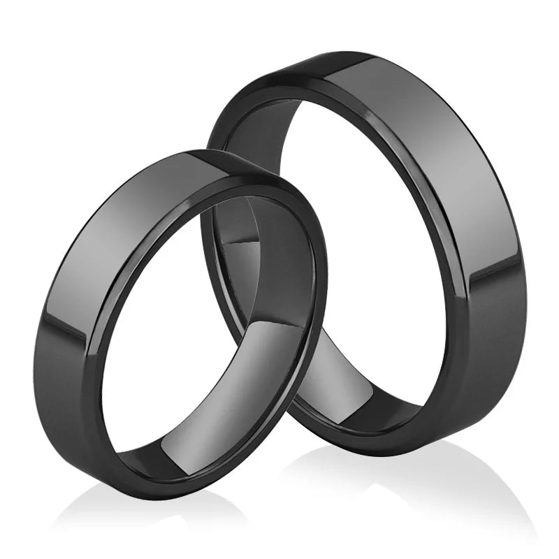 4mm 6mm 8mm Wide Stainless Steel Rings High Polished 2020 New Fashion Classic And Generous For Men's And Women's Ring Jewelry