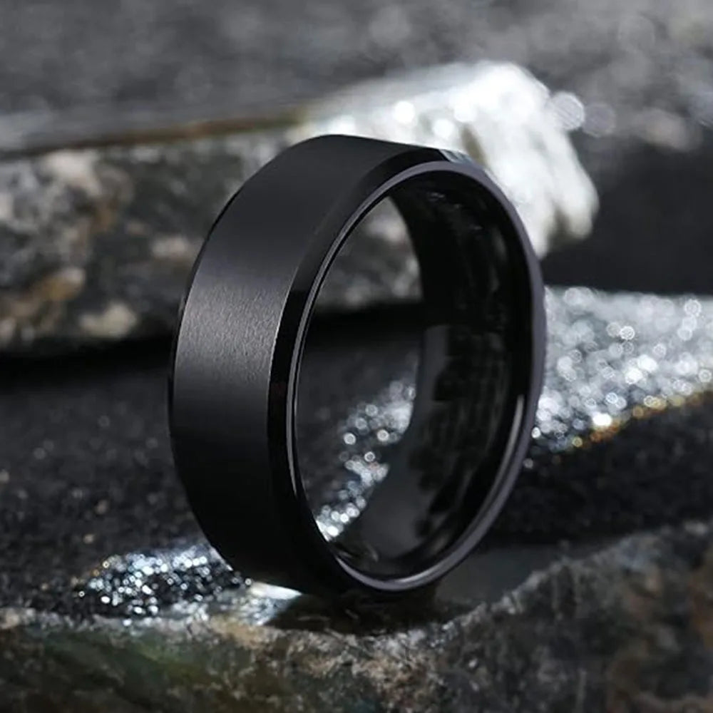 Stainless Steel Rings for Men, Colors: Black Golden Silvery Color, US Sizes 6-13, Men's Simple Band Rings