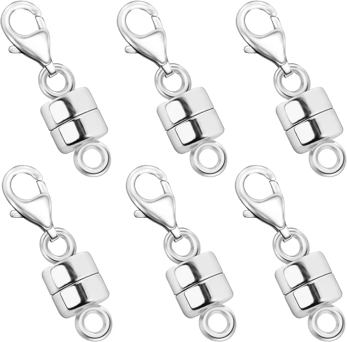 Magnetic Necklace Clasps and Closures with Lobster Clasp 14K Gold and Silver Plated Magnet Jewelry Clasps Converters - 6Pcs S