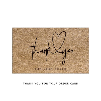 50pcs Natural Kraft Paper Thank You Cards for Small Business Appreciation Enterprise Thank You For Your Order Card Greeting C