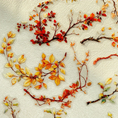 Journamm 20pcs Branches DIY Journal Material PET Stickers Scrapbooking Arts and Crafts Projects Decor Photo Album Collage - E