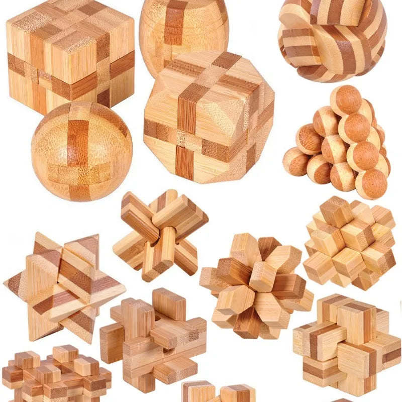 New Wooden Kong Ming Lock Lu Ban Lock IQ Brain Teaser Educational Toy Children Montessori 3D Puzzles Game Unlock Toys Kid Adu