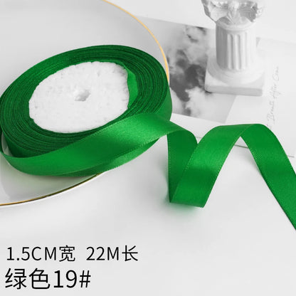Wusmart 22Meters/Roll 1.5cm Single Face Satin Ribbon DIY Handmade Crafts Fabric Christmas Wedding Decoration Silk Ribbons - G