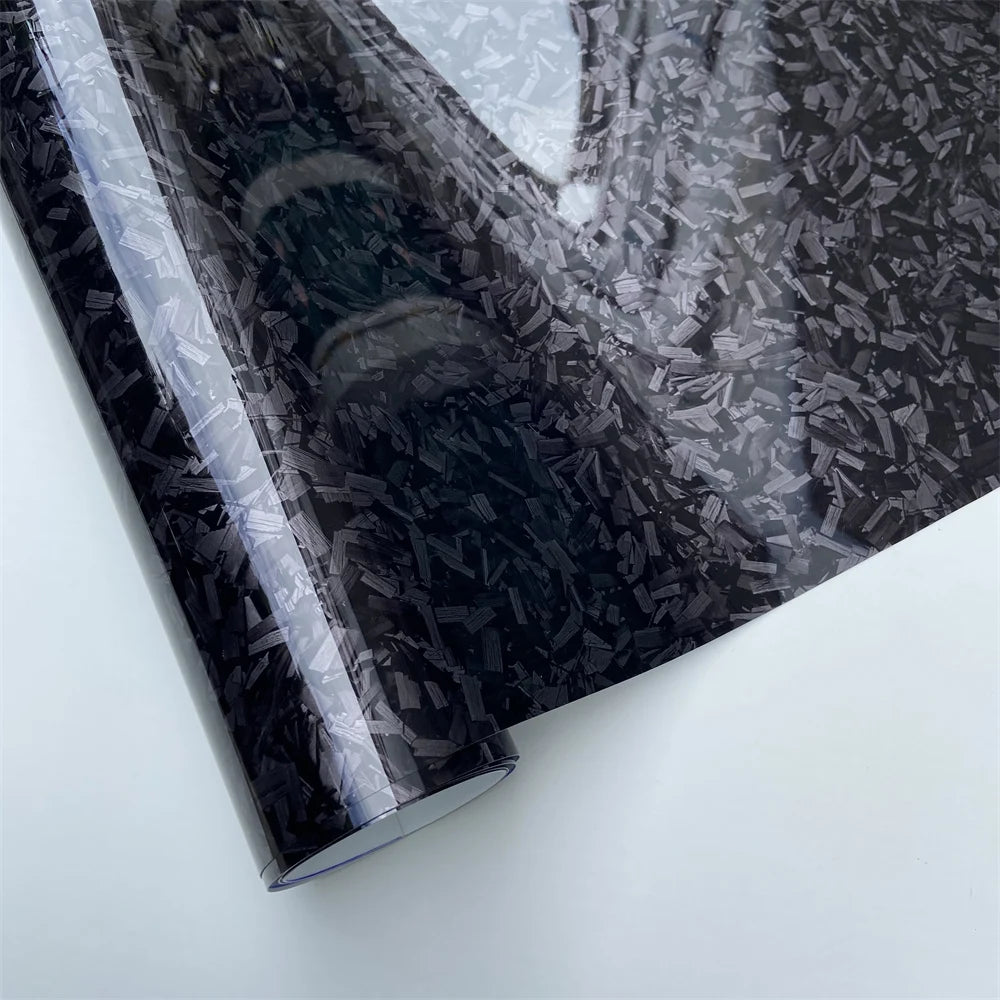 Glossy Black Forged Carbon Fiber Vinyl Car Wrap Ghost Camo Self Adhesive DIY Styling Interior Stickers For Motorcycle Wrappin