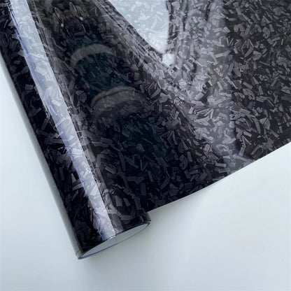 Glossy Black Forged Carbon Fiber Vinyl Car Wrap Ghost Camo Self Adhesive DIY Styling Interior Stickers For Motorcycle Wrappin