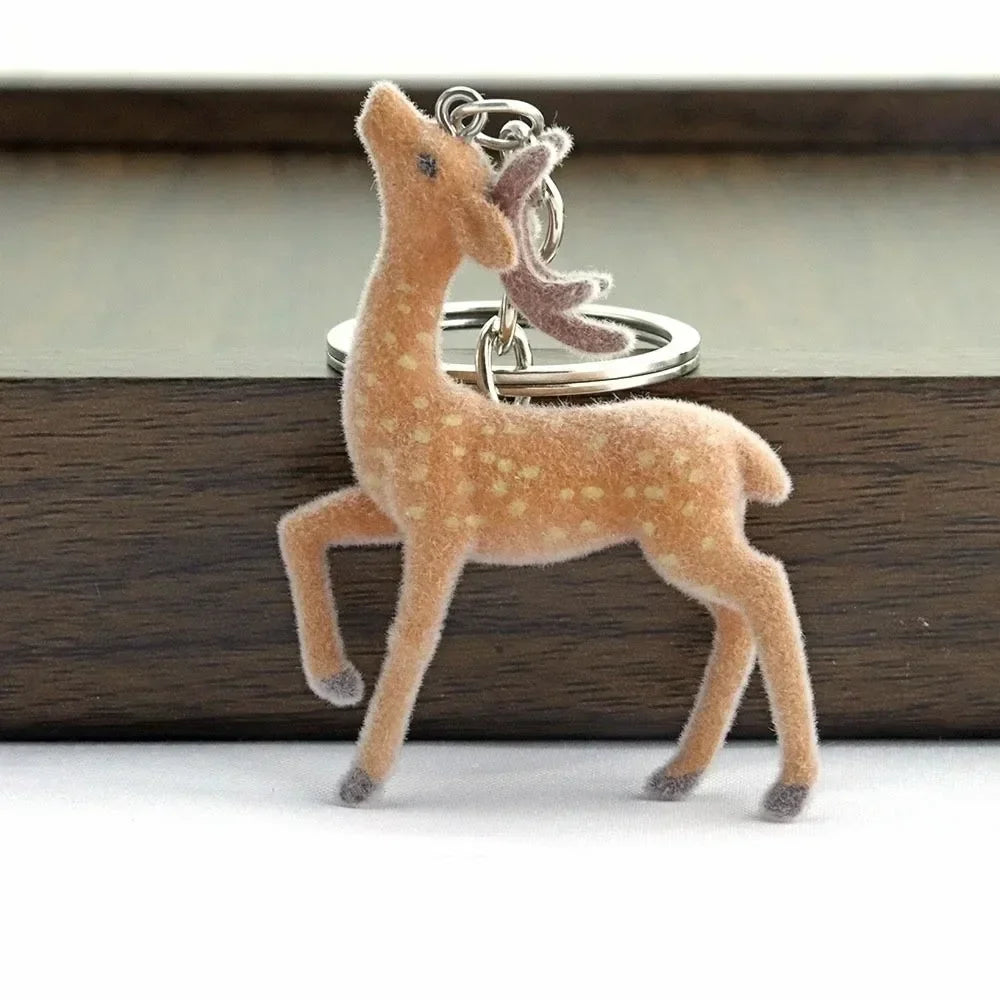 Cute Portable Deer Keychain 11.5cm Length Korean Style Phone Charms Handmade DIY Bead Case - 03
