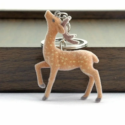 Cute Portable Deer Keychain 11.5cm Length Korean Style Phone Charms Handmade DIY Bead Case - 03