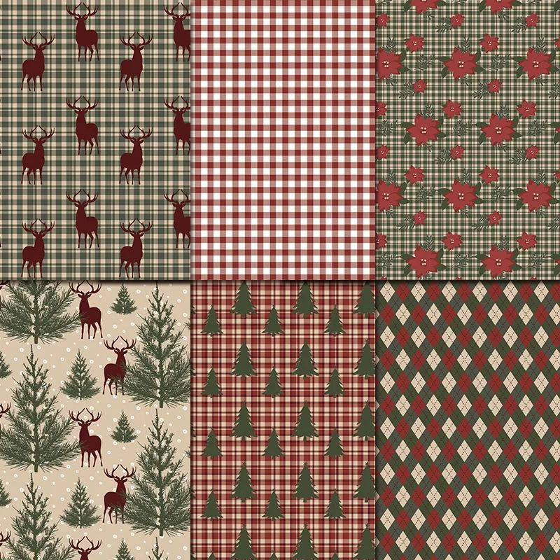 24pcs Junk Journaling Craft Paper Vintage Merry Christmas Scrapbook Paper Assorted Pattern Single-Sided DIY Cardmaking Suppli