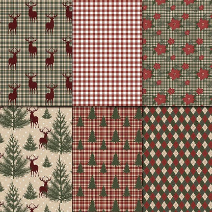 24pcs Junk Journaling Craft Paper Vintage Merry Christmas Scrapbook Paper Assorted Pattern Single-Sided DIY Cardmaking Suppli