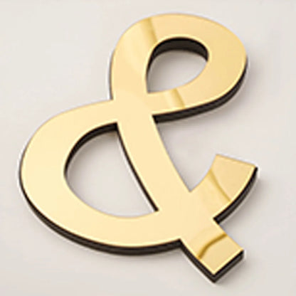 20cm Gold Acrylic Mirror English Letters Wall Stickers Birthday Decoration Festival Party Wedding Decor Self-adhesive Art Mur