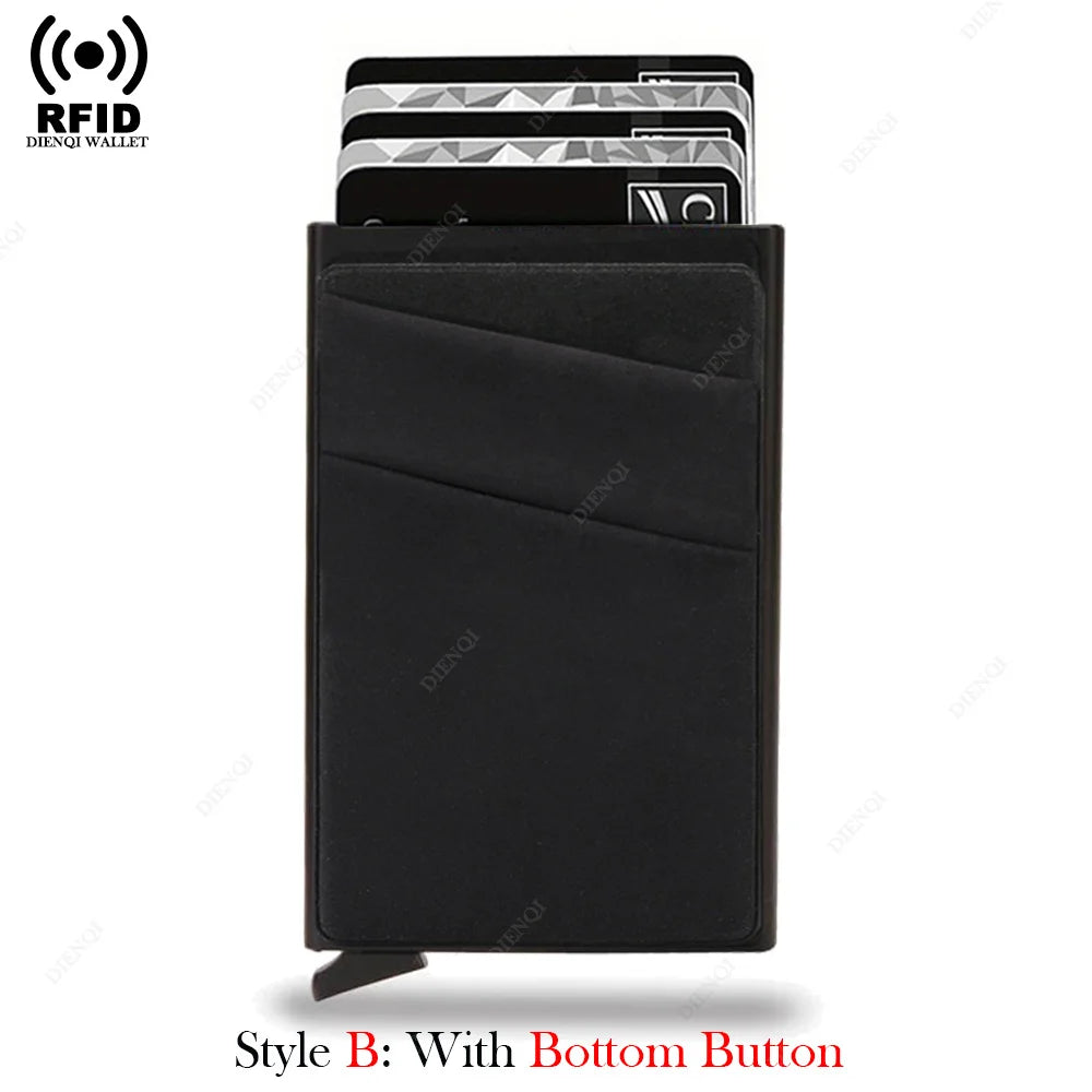 Anti-theft Cards Protectors Card Holder Minimalist Smart Wallet RFID Protection Aluminum Metal Box Cardholder Case Porte Cart