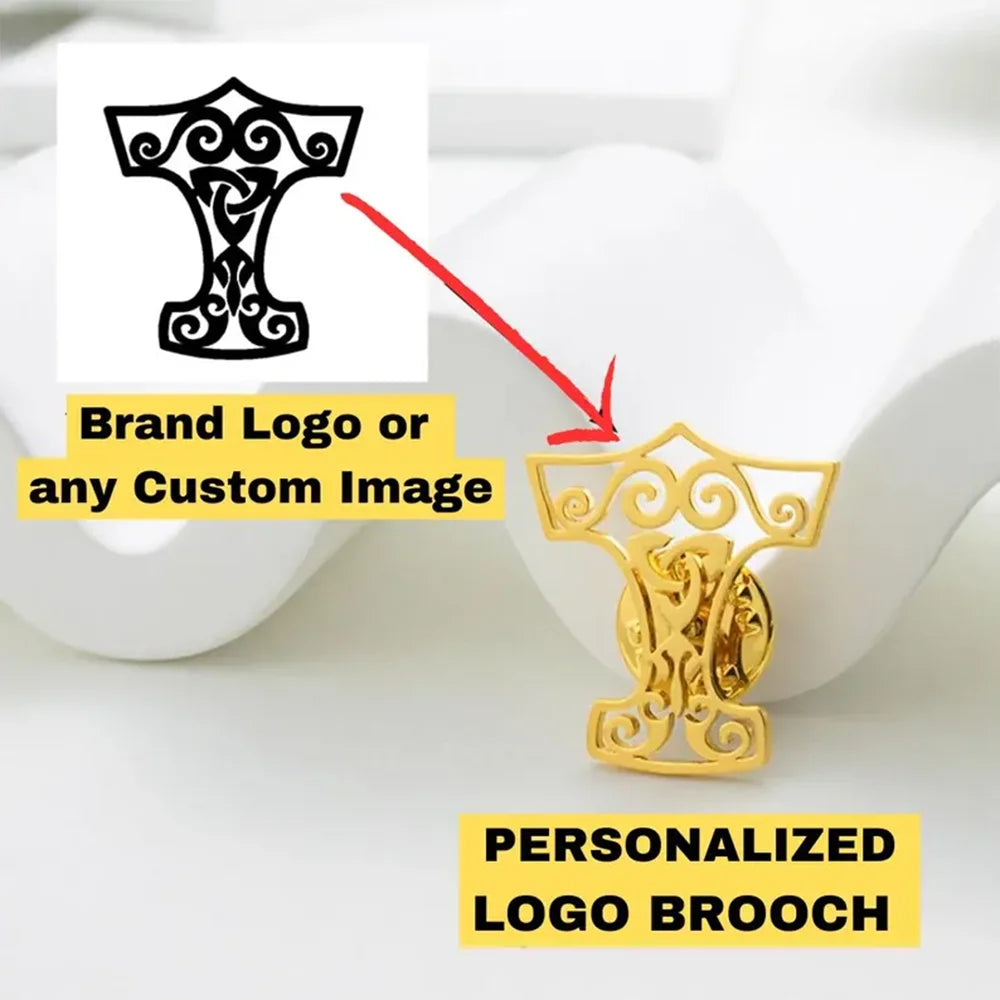 Personalized Company Logo Painting Image Custom Brooch Lapel Pins Stainless Steel Collar Pin Gift Badges Jewelry for Clothes