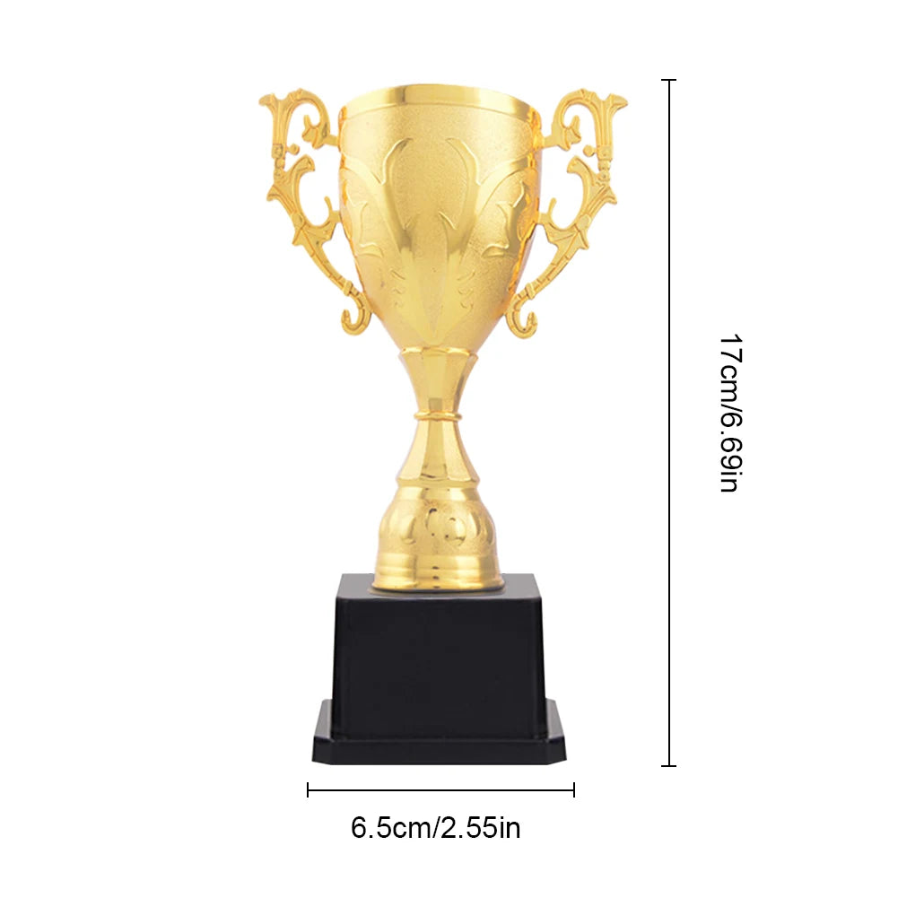 Gold Plastic Reward Trophy Cup Soccer Medals Prize Cup Early Educational Basketball Football Winners Gifts for Game School - 