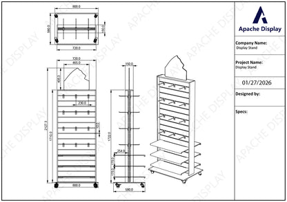 Custom Logo Retail Brand Store Display Racks Pet Toy Display Stand Floor Wood Double-sided Stand
