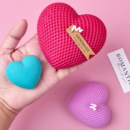 S/M/L Grid Heart Silicone Candle Mold Handmade 3D Love Shape Aromatic Soap Making Supplies Mould DIY Valentine's Day Craft Gi