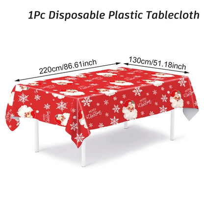 Disposable Christmas Tablecloth Merry Christmas Decors for Home 2024 Table Cover Xmas Ornament Navidad Natal New Year Gift 20