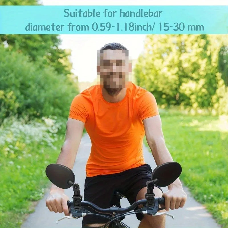 1/2PCS Bike Mirrors, Acrylic Convex Oval Rearview for Cycling360° Rotatable Shockproof Handlebar Mount Mirrors for Mountain &