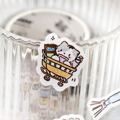 Journal GO 6.5x200cm Kitten Life Diary Tape Sticker Decorative Collage Adhesive DIY Scrapbooking Masking Tape Lovely Cat Stic