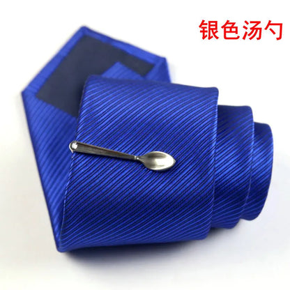 New Stainless Tie Clip For Men Classic Metel Tie Pin Copper Tie Bar Quality Enamel Tie Collar Pin Crystal Business Corbata - 