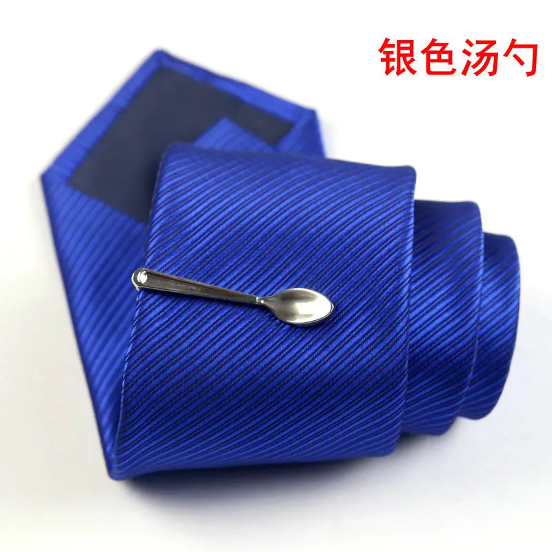 New Stainless Tie Clip For Men Classic Metel Tie Pin Copper Tie Bar Quality Enamel Tie Collar Pin Crystal Business Corbata