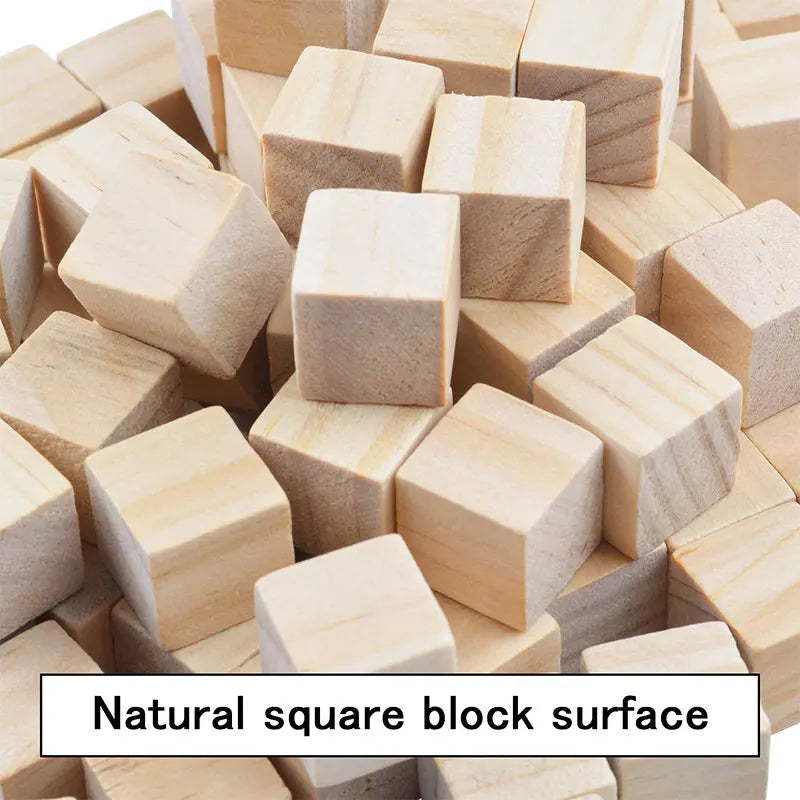 5-100pcs Unfinished Wooden Blocks Birch Blank Cube Blocks for DIY Arts Projects Craft Making Painting Baby Toy