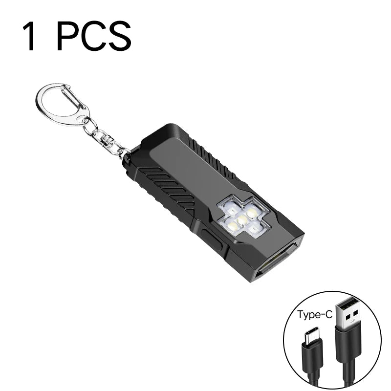 Security Flashing Work Light Warning Light Strong Light Mini Portable Outdoor Maintenance Emergency EDC Flashlight Knife Cap 
