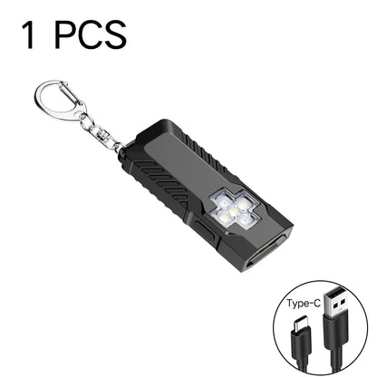 Security Flashing Work Light Warning Light Strong Light Mini Portable Outdoor Maintenance Emergency EDC Flashlight Knife Cap 