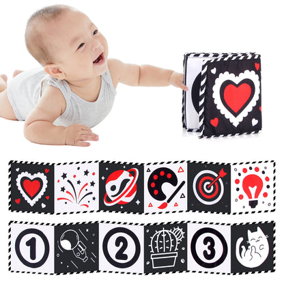 Black and White Cards High Contrast Baby Toys 0-36 Months Newborns Visual Stimulation Brain Development Learning Flash Cards 