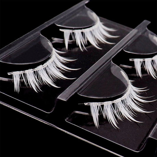 White Feather Lashes Strips Manga Cosplay False Eyelashes Full Srip Cluster Lashes Extensions Halloween Christmas Party Makeu