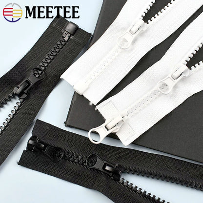 60-300cm 5# 8# Resin Zipper for Sewing Long Open-End Zippers with Single/Double Sliders Tent Coat Clothes Zip Repair Accessor