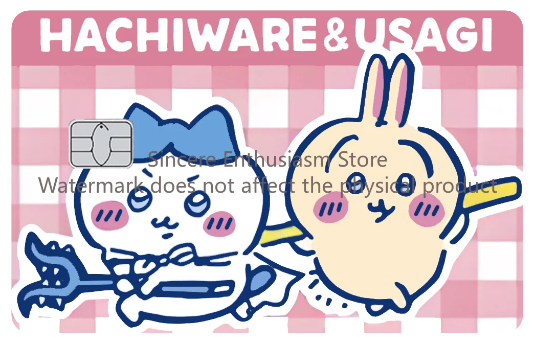 Cartoon Kawaii Chiikawas Credit Card Skin Stickers Cute Matte Sticker for VISA JCB Mastercard and Other IC Card Decorative